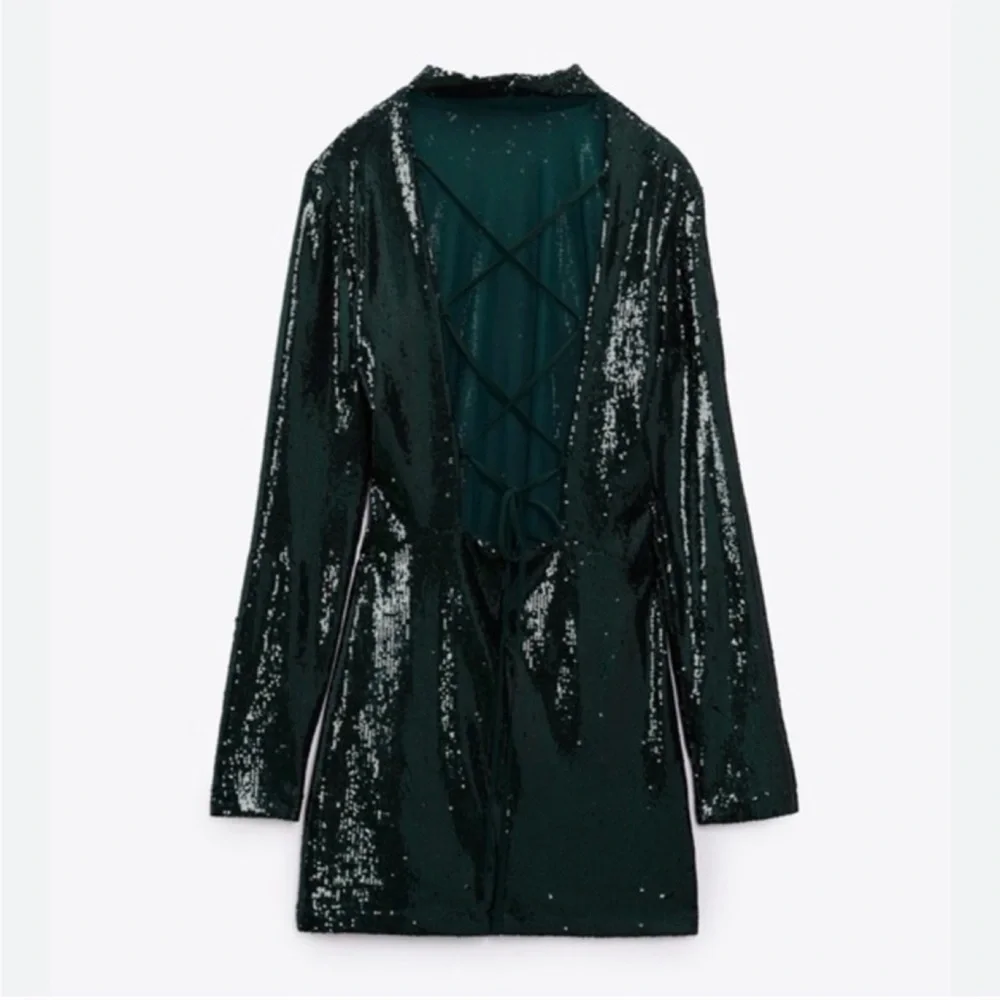 ZARA SEQUIN OPEN BACK MINI DRESS - Picture 8 of 9